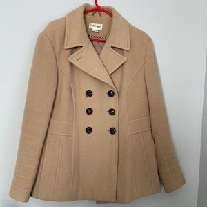 St. John’s Bay, Tan, women’s, wool, pea coat, size XL